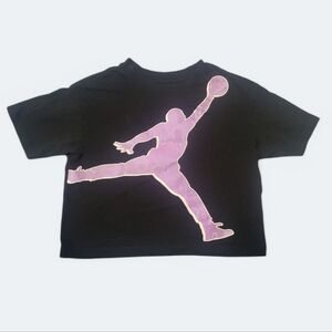 Jordan Essentials Black T-Shirt with Purple Graphic | Size: S (8-10 Yrs)